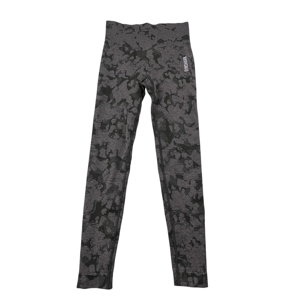Gymshark Adapt Camo Seamless Leggings Grey Black Camouflage Scrunch XS GLLG4683